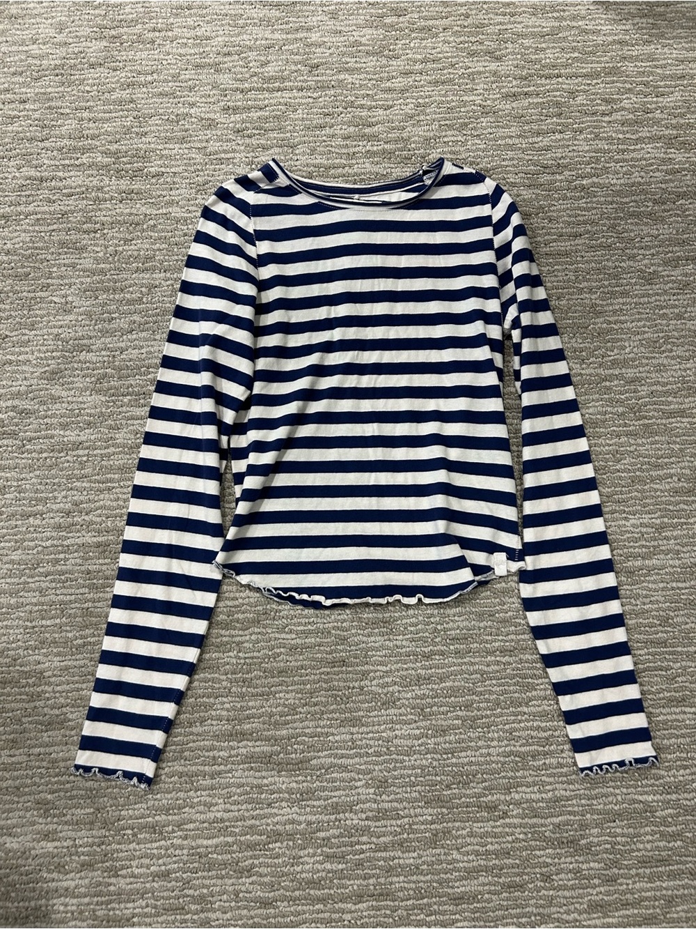 Free People We the Free NWOT Striped Navy and White Long-Sleeve Top
